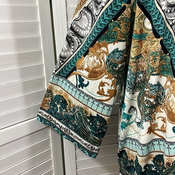 JM Collection Tunic Size 3X Paisley Bell Sleeve - Picture 9 of 13
